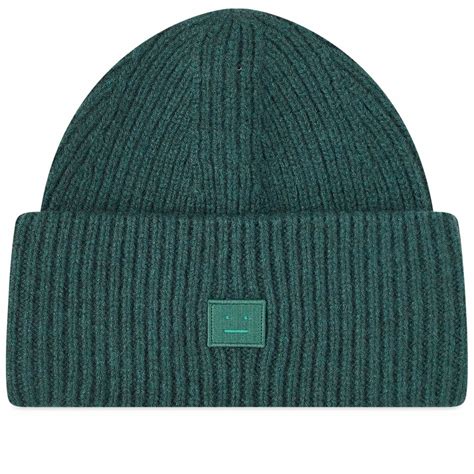 Acne Studios Pana Face Beanie in Bottle Green Acne Studios