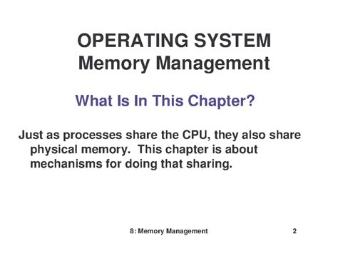 Operating System memory management - What Is In This Chapter? Just as ...