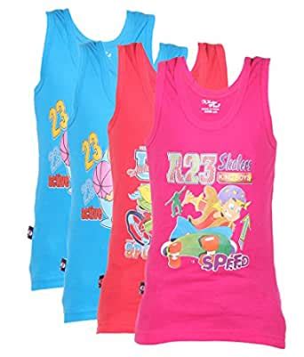 White Moon Printed Vests - Pack of 4 Multicolour : Amazon.in: Fashion