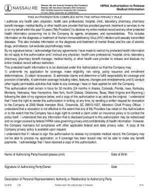 Fillable Online Nassau Life and Annuity Company (the Company) Release ...