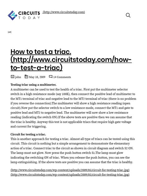 Testing Triac with Multimeter 的图像结果