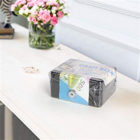 Buy Jssmst Locking Small Steel Cash Box without Money Tray,Lock Box ...