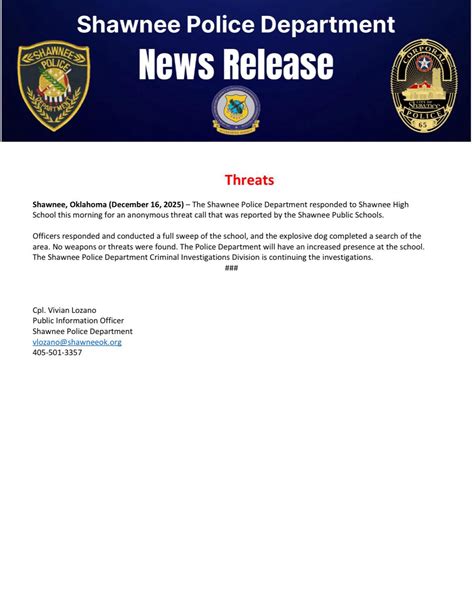 Shawnee Police Department Number