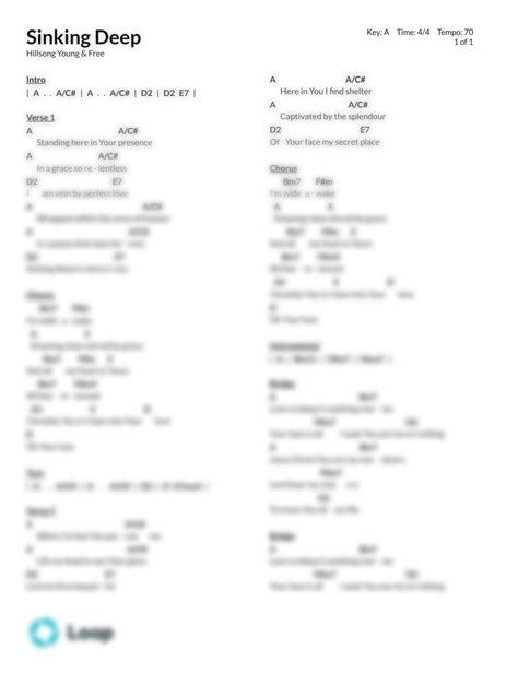 Sinking Deep - Chord Chart PDF Download | Loop Community
