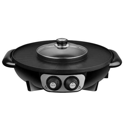 2 in 1 1500W 220V 1.6L Electric Pan Shabu Suki Hot Pot BBQ Frying Cook ...