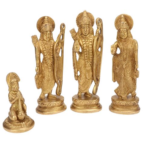 Buy Kartique Brass Bhagwan Ram Darbar with Sita Laxman Hanuman Idol ...