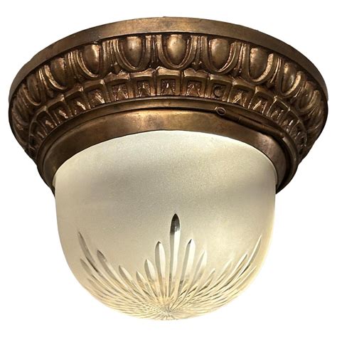 Antique English Flush Mount Light Fixture For Sale at 1stDibs