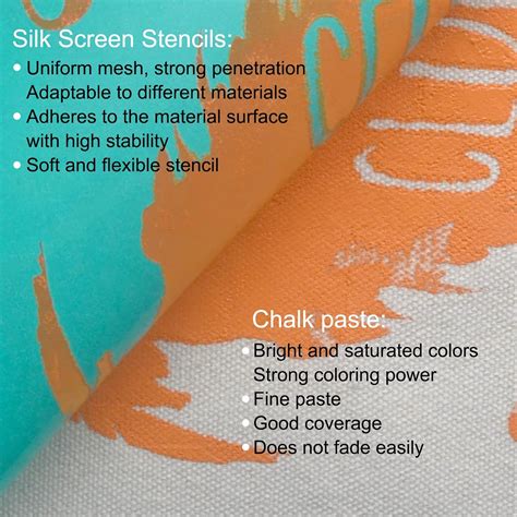Buy BOOLOOEN Silk Screen Stencils Self-Adhesive Mesh Stencils Reusable ...