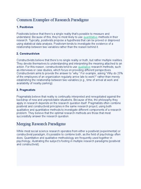 Image result for Research Paradigm Example