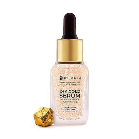 Pilgrim 24K Gold Face Serum With Niacinamide & Hyaluronic Acid, Dewy ...