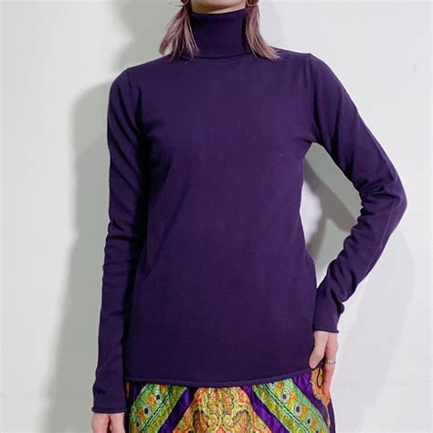 purple high neck knit top | LEMON