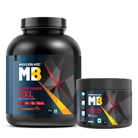 MuscleBlaze Super Gainer XXL (Chocolate, 2 kg / 4.4 lb, 20 Servings ...
