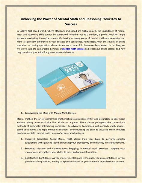 PPT - Unlocking the Power of Mental Math and Reasoning PowerPoint ...