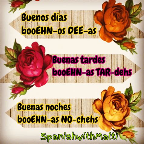 Good Morning Good Afternoon Good Evening in Spanish - Jayvon-has-Baldwin