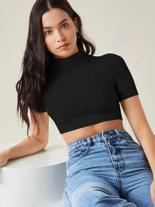 Black Crop Tops - Buy Black Crop Tops online at Best Prices in India ...