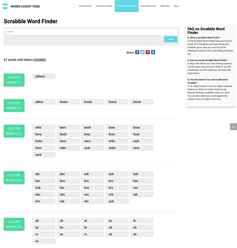 FREE Scrabble Word Finder Online - Word Count Tool