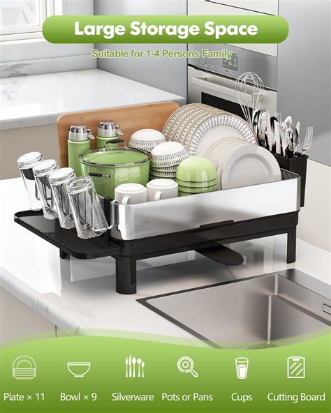 BOOSINY Stainless Steel Dish Drying Rack, Dish Racks India | Ubuy