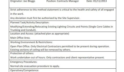 Image result for Electrical Work Method Statement