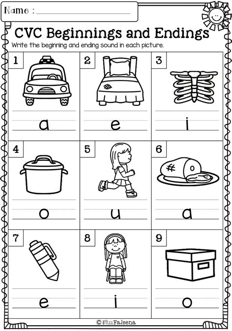 Kindergarten Morning Work Worksheets