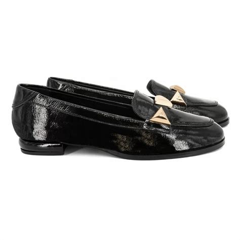 Women Patent Leather Moccasins I ATHENS 203, Black