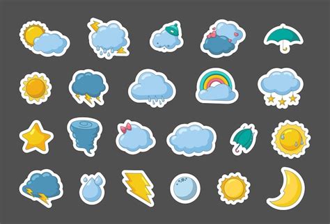Weather Sticker 벡터 - Freepik에서 무료 고품질 벡터를 다운로드하세요 | Freepik
