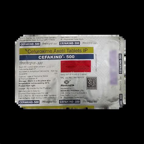 CEFAKIND 500MG TABLET 10'S Price, Uses, Side Effects & Substitutes ...