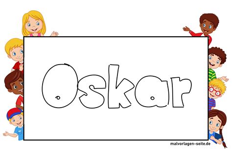 Namensschilder Vorlage Oskar - Ausmalbild kostenlos herunterladen