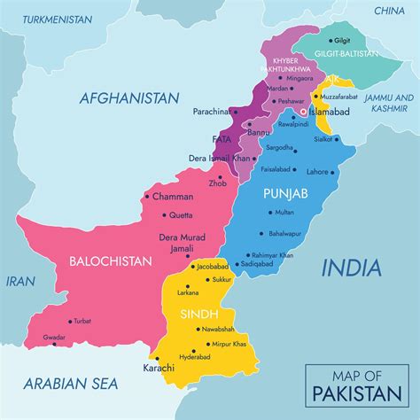 Map of Pakistan 21844900 Vector Art at Vecteezy