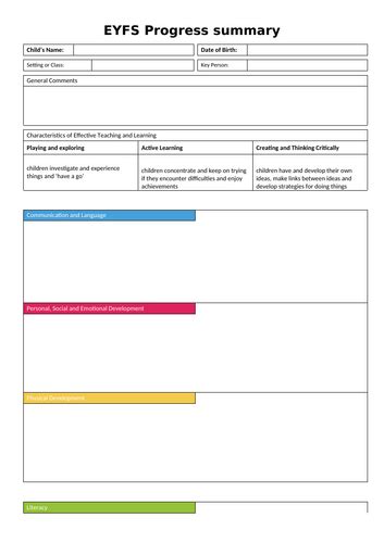 Image result for EYFS Development Report Example