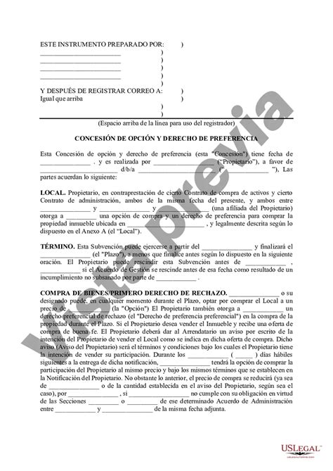 Illinois Otorgamiento de opción y derecho de preferencia | US Legal Forms