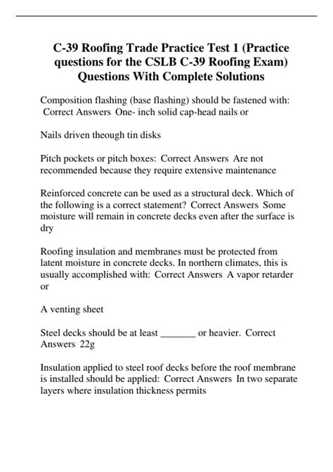 Image result for Roofing Test Questions