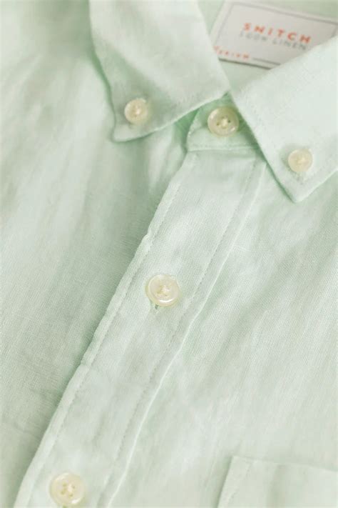 Buy Men's Elementary Light Green Plain Pure Linen Shirt Online | Snitch ...