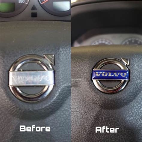 Buy IMPROVED 46mmX10mm VOLVO Steering Wheel Airbag Emblem S80 S60 V40 ...