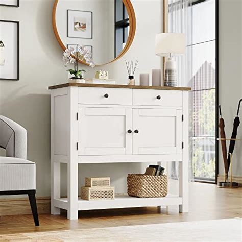 HOSTACK Farmhouse Console Table with 2-Door Cabinet | Ubuy India