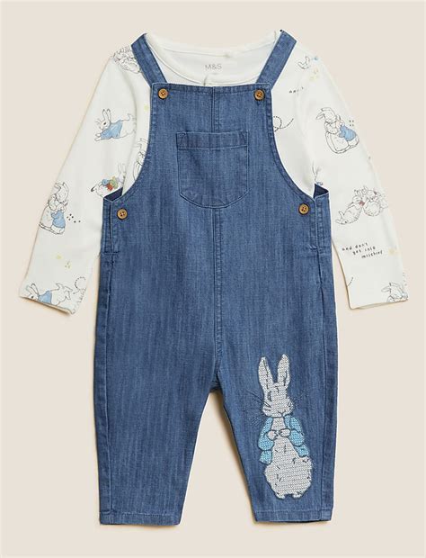 Buy 2pc Pure Cotton Peter Rabbit™ Outfit at Marks & Spencer