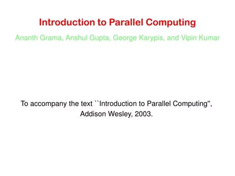 Image result for Introduction to Parallel Computing