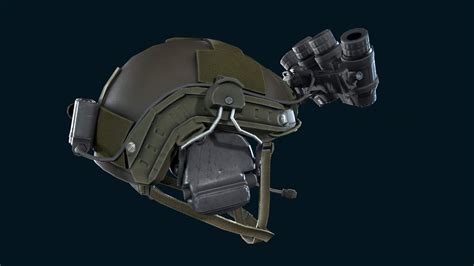 Military Helmet with Night Vision Goggles - 3D Model by Slayver