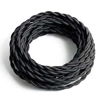 25ft Fabric Cloth Covered Lamp Twisted Wire,PRUNLLA Vintage 18/2 ...