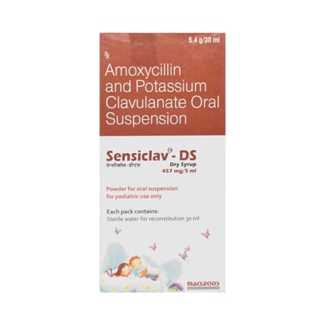 Sensiclav Ds 457mg Bottle Of 30ml Dry Syrup: Uses, Side Effects, Price ...
