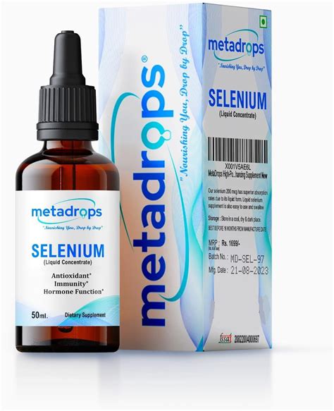 MetaDrops High-Potency Selenium Liquid Concentrate Drops - 100 Servings ...