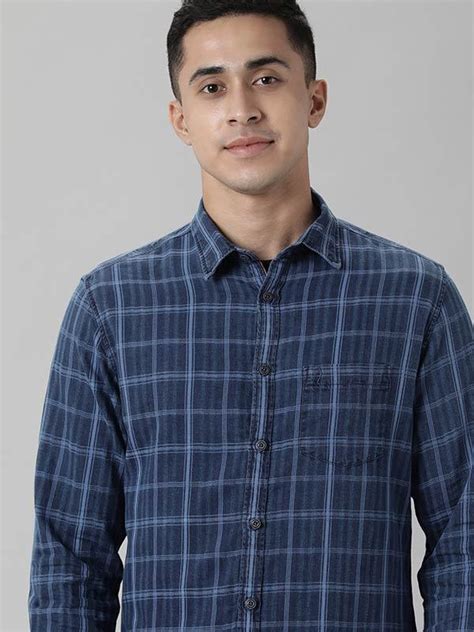 Buy Men Checked Full Sleeve Cotton Shirt – Indian Terrain
