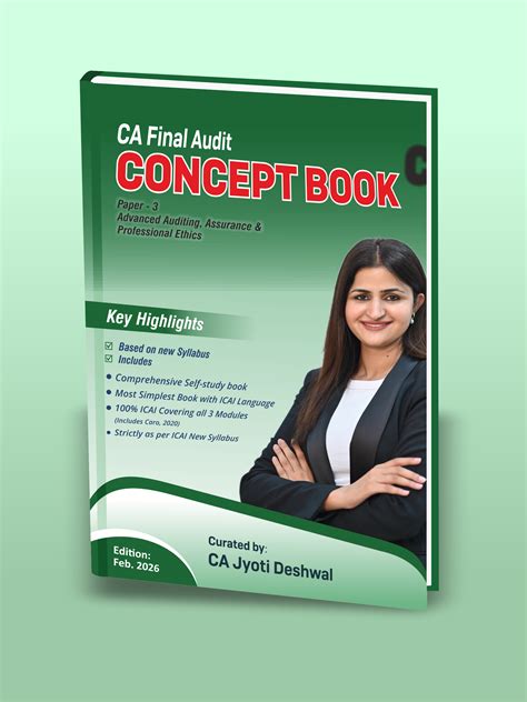 CA FINAL AUDIT REGULAR BOOK (Black & White) | CA Jyoti Deshwal Classes