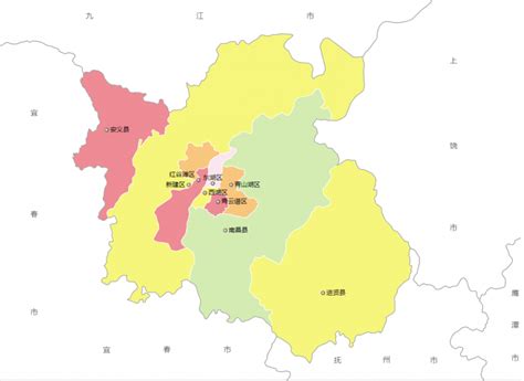 南昌市行政区划地图 南昌市辖6个区/3个县_房家网