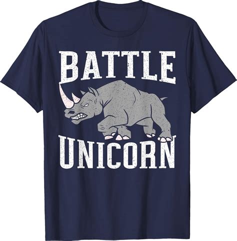 Battle Unicorn Rhinocerus Wildlife Animal Herbivore Rhino T-Shirt,Dark ...