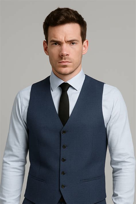 Midnight Blue 3-Piece Slim Fit Suit – Dual Look Waistcoat (Imported ...