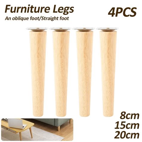 Buy 4PCS Solid Oak Wood Sofa Legs Inclined Coffee Table Feet Furniture ...