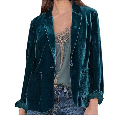 Dezsed Women's Velvet Blazers & Suit Jackets Clearance Women Cozy Retro ...