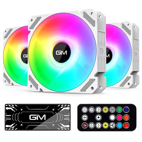 GIM KB-28 RGB Case Fans, 3 Pack White 120mm Quiet India | Ubuy