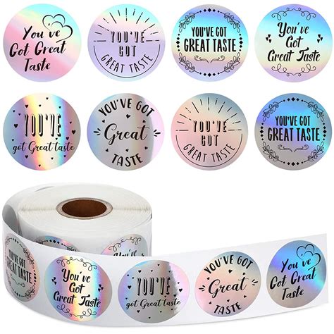 600 Pieces You've Got Great Taste Stickers Holographic Silver Stickers ...