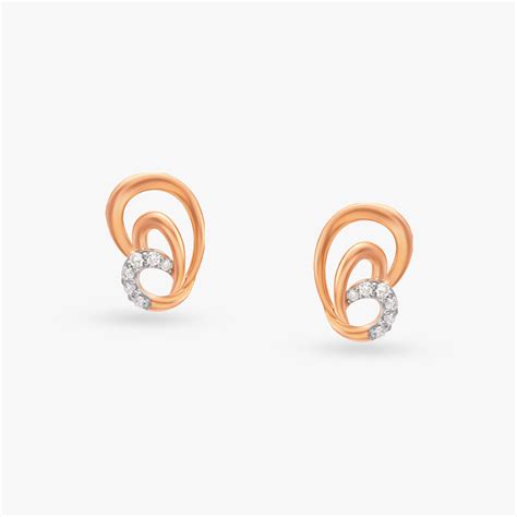Swirl Diamond Stud Earrings
